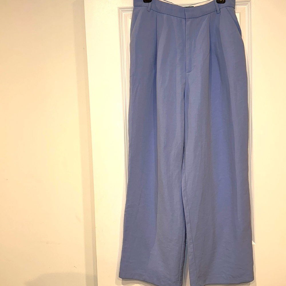 Zara Baby Blue Wide Leg Pants Size Large L